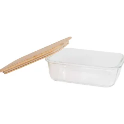 Lock & Lock Bewaren & Meenemen^Excellent Houseware Glazen Vershoudschaal Met Bamboe Deksel