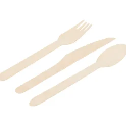 Merk Feestartikelen^Houten Bestekset